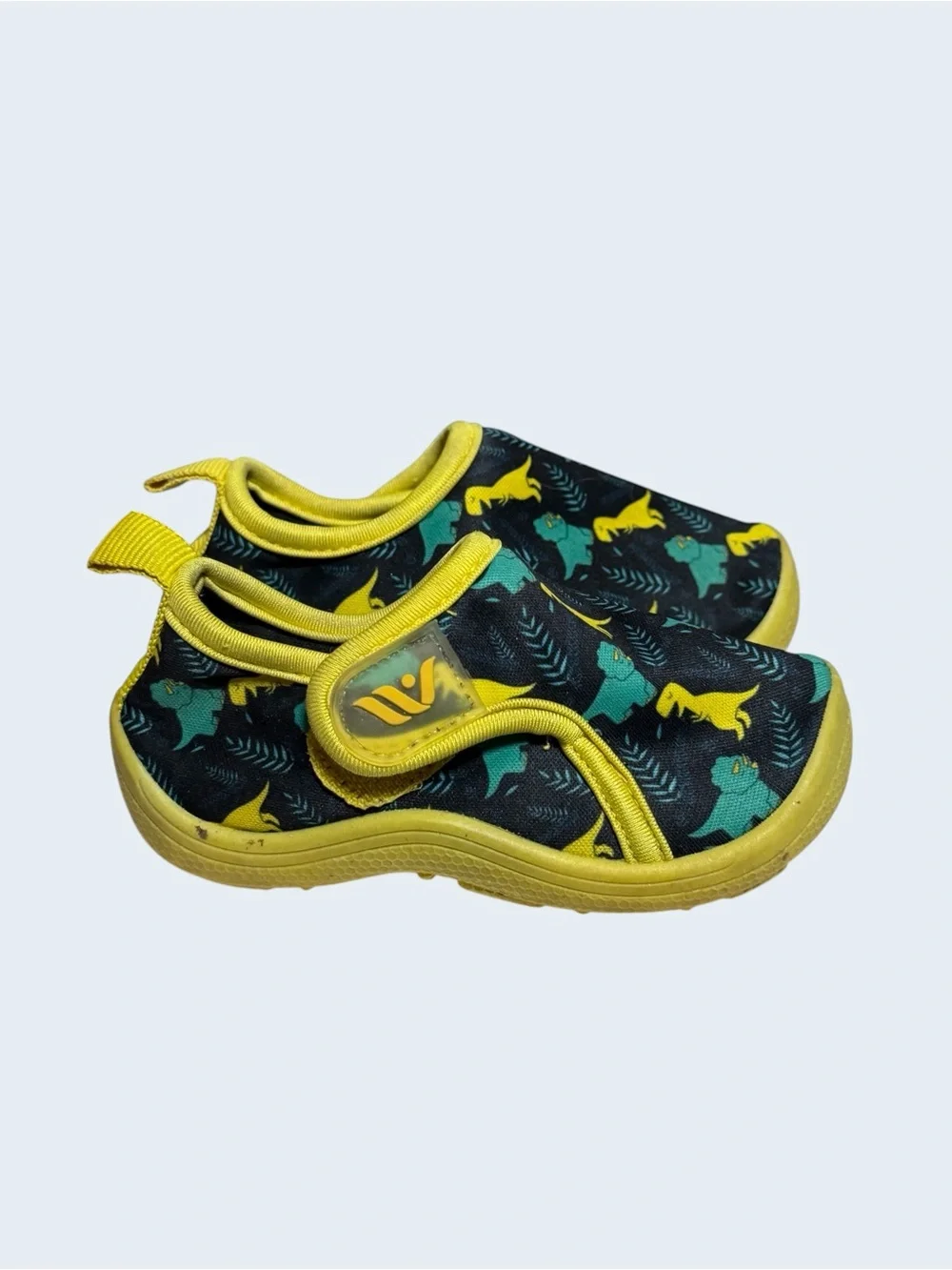 Kids Yellow & Green Dinosaur Slip-On Water Shoes